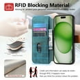 thumbnail image 4 of Wallet Case for Apple iPhone 15, Premium PU Leather Cards Holder RFID Blocking Flip Cover Stand Hand Strap Full Protective Shockproof Phone Case for Women Men, Green, 4 of 8