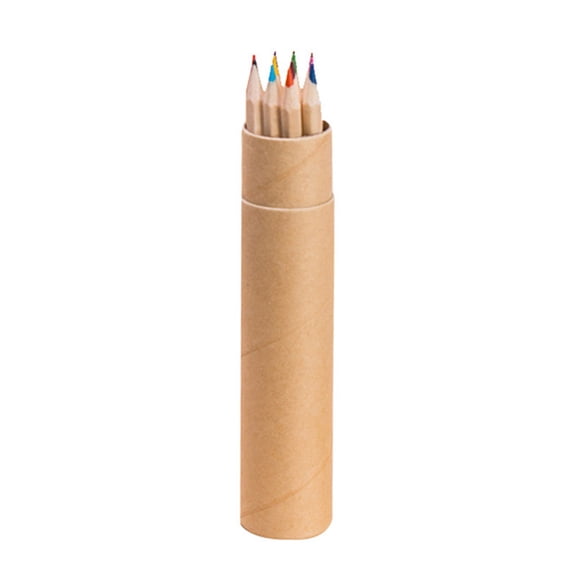 Colored Pencils (12pcs) with Wooden Pencil Tube, Pencil Set, Must Have Classroom Supplies, Pre-Sharpened Coloring Book Pencils