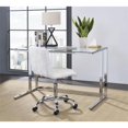 thumbnail image 2 of Acme Furniture Tyrese Writing Desk, Clear Glass & Chrome Finish, 2 of 2