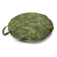 thumbnail image 1 of Jungle Foliage Round Floor Cushion with Handle, Continuous Tropic Pattern with Outline Leaves and Palm Trees Print, Pillow for Living Room & Dorms, 18" Round, Taupe and Lime Green, by Ambesonne, 1 of 4