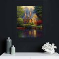 thumbnail image 4 of JEUXUS - 3 Panels Canvas Wall Art Thomas Kinkade Garden Landscape Oil Painting for Home Decor Stretched and Framed Ready to Hang -  Wall Decor, 4 of 4