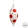 thumbnail image 2 of Vickerman 4.75" White-Red Glitter Christmas Ornament Polka Dots Drop Christmas Ornament. 3 per Box, 2 of 2