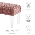 thumbnail image 6 of Modway Prologue Modern Woven Performance Velvet Ottoman in Dusty Rose Pink, 6 of 8