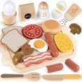 thumbnail image 1 of Juego de comida Airlab Wooden Pretend Play para desayuno para niños pequeños, 1 of 7