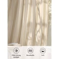 thumbnail image 6 of Sheer Curtains 96 Inches Long, Brown Stripe Semi Sheer Curtains Light Filtering Window Treatment, Modern Farmhouse Texture Geometric Privacy Voile Drapes for Living Room Bedroom 52x96 Inch, 6 of 7