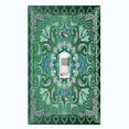 thumbnail image 1 of Metal Light Switch Plate Cover Elegant Green Mandala Flower Tile Pattern TIL063, 1 of 13