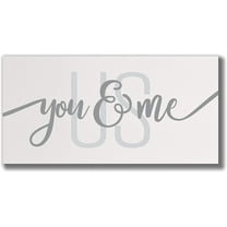 You & Me Us Script Rustic Wood Wall Sign 9x18