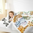 thumbnail image 5 of Feelyou Cute Leopard Cheetah Bedding Comforter Set for Child, Kawaii Hippo Elephant Twin Comforter Sets, Jungle Animal Party Reversible Bedding Set, Luxury Bedroom Decor, 2 Pieces, 5 of 9