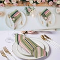 thumbnail image 3 of Cloth Napkins Set of 8 - 20x20 Inches, Colorful Striped Washable Reusable Table Napkins, Sage Green Pink White Vertical Lines Soft & Absortbent Dining Napkin for Party Wedding Hotel Restaurant, 3 of 9
