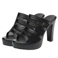 thumbnail image 1 of 1 Pair Fashion High Heel Sandals Outdoor Girl Sandals Summer Shoes (Black), 1 of 3