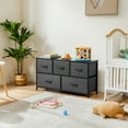 thumbnail image 2 of CONCETTA Dresser 5 Fabric Storage Drawer Dresser, TV Stand, Chest of Drawers for Bedroom, Closet, Entryway, Living Room, Gray, 2 of 9