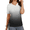 Black and Gray gradient, variant on Women Plus Size Tops Casual Short Sleeve V-Neck T-Shirt Summer Color Blending Loose Fit Comfort T-Shirt M-3XL