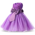thumbnail image 3 of GYRATEDREAM Toddler Little Big Girls Sequins Lace Tulle Princess Dress Flower Kids Birthday Dresses with Bowknot, 3 of 4