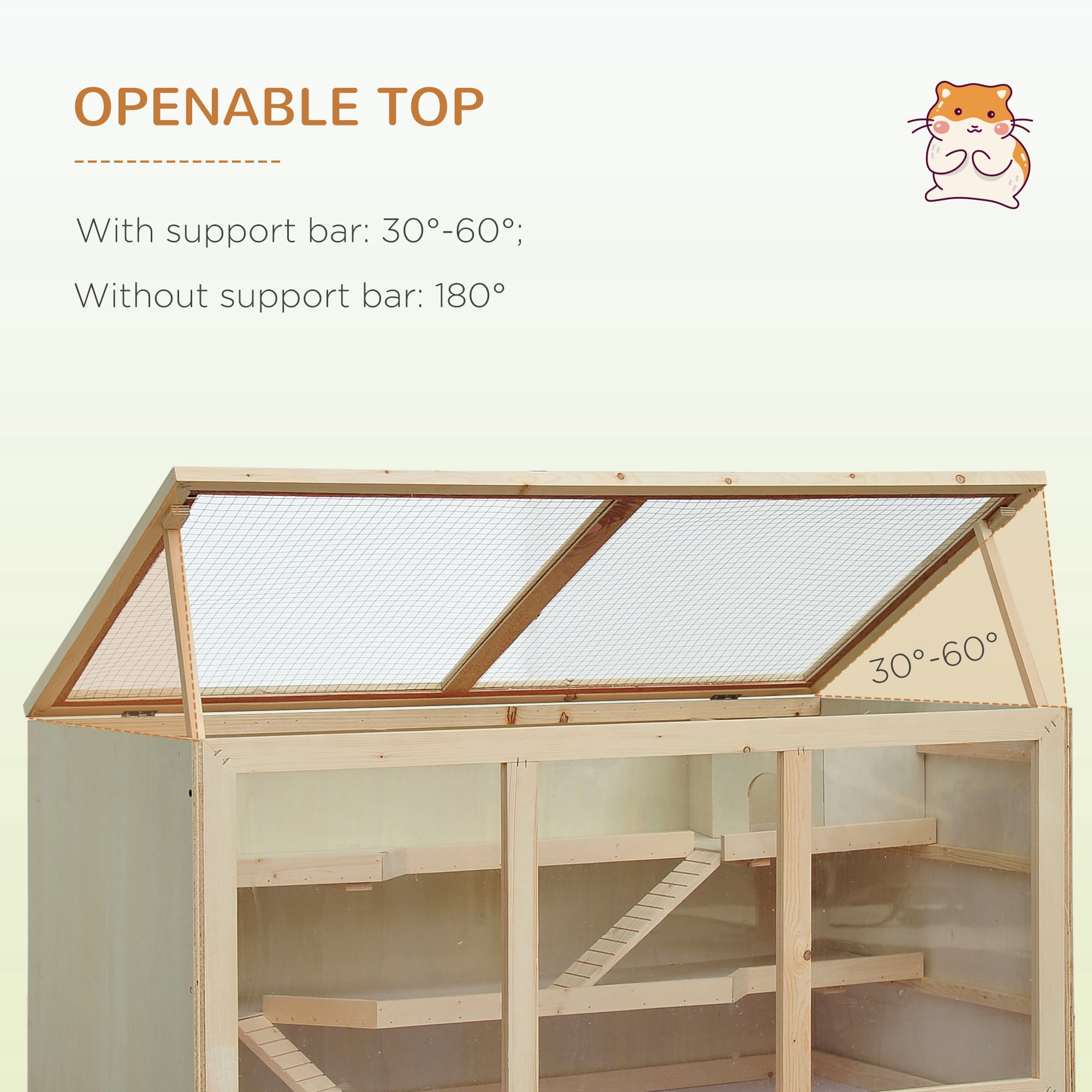 pawhut wooden hamster cage