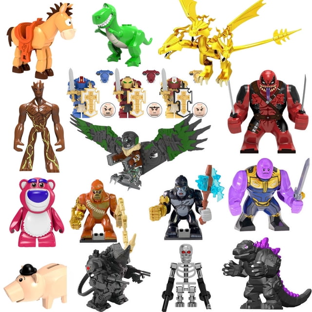 Figura de Anime para niños de 4cm, bloques de construcción de héroe, regalo para niños, juguete de ensamblaje, modelo Mini películas, personajes, figuras de ladrillos