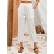 thumbnail image 4 of Pantalones Acelit de lino, casuales, ligeros, con cordón, cintura blanca, 4 of 7