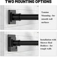 thumbnail image 4 of Matte Black Shower Curtain Rod 31-79 inches with Holders, Stainless Steel & Tension Rod, Adjustable for Bathroom, Windows, Closet, 4 of 4