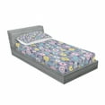 thumbnail image 3 of Ambesonne Abstract Fitted Sheet & Pillow Sham Set, Colorful Flowers and Buds, Queen, Multicolor, 3 of 3