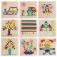 thumbnail image 5 of 1 pack of 250 mushroom nail toys children's diy handmade bead puzzle wooden pixel painting mushroom cubes, preschool fun puzzle, 5 of 5