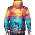 thumbnail image 7 of Fotbe Men's Hoodie with Hawaiian Island Dolphin Pattern - Kangaroo Pocket Pullover Hooded Sweatshirt, Perfect for Daily Wear, Travel, and Home-X-Large, 7 of 7
