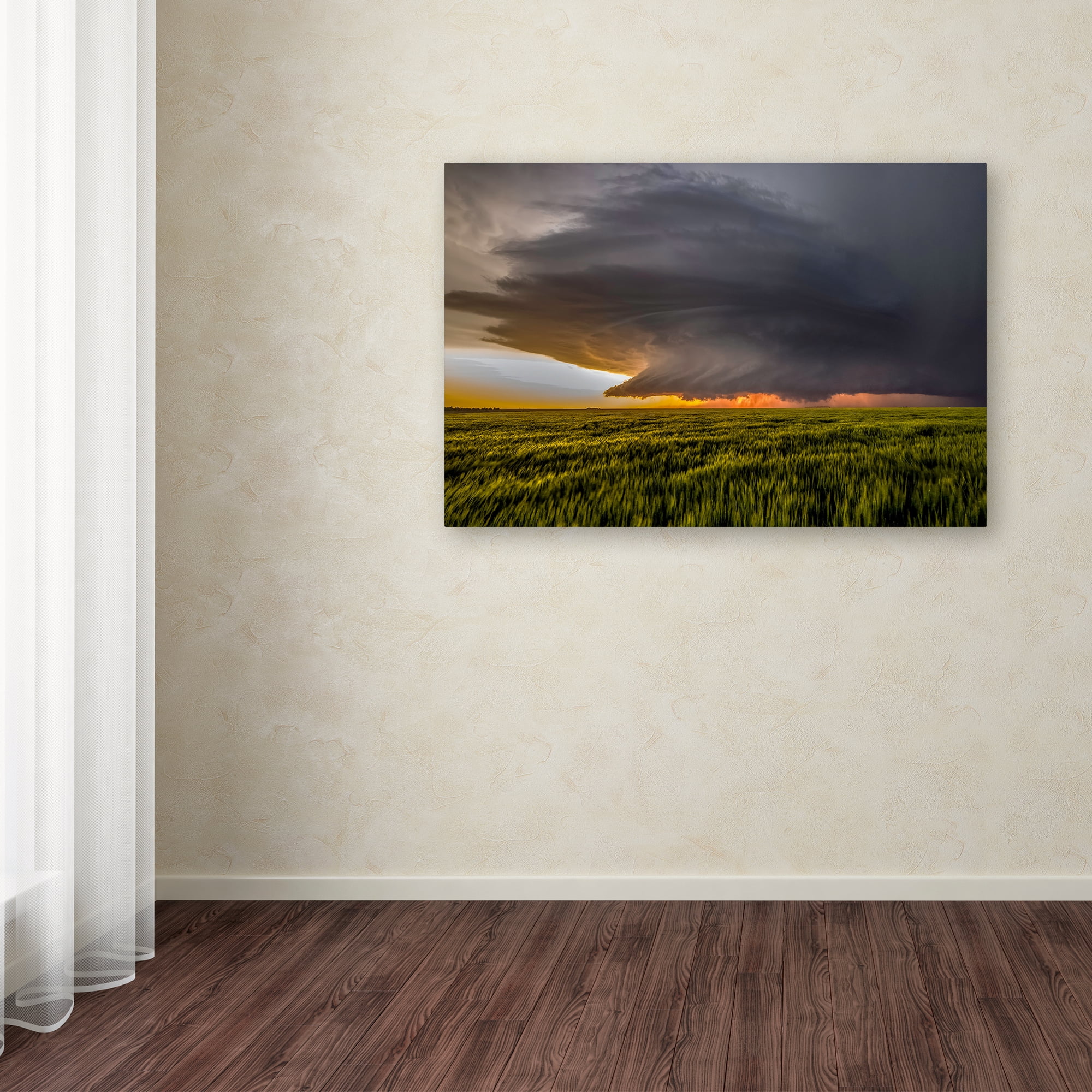Trademark Fine Art 'Storm At Sunset' Canvas Art by Rob Darby