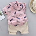 thumbnail image 2 of Gubotare Boys Outfits Toddler Baby Boy Short Sleeve Button Down Shirt & Casual Shorts Set Summer Outfits 18 24 Months 2T 3T 4T (Red,18-24 Months), 2 of 8