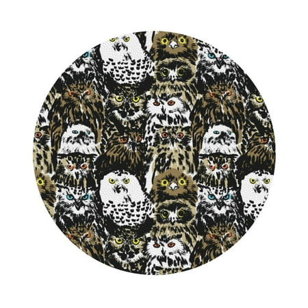 

Cauagu Ink Graffiti Owl for Round Coaster Drink Coasters Set of 4 Leather Bar Beer Beverage Cup Mat for Drinks for Tabletop Protection & Coffee Table Decor