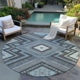 thumbnail image 6 of Addison Rugs Chantille Indoor/Outdoor Transitional Geometric, Abstract Pewter Washable Round Rug, 8' x 8', 6 of 6