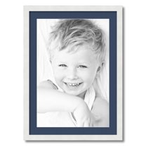 ArtToFrames 20x28 Matted Picture Frame with 16x24 Single Mat Photo Opening Framed in 1.25 Satin White Frame and 2 Midnight Blue Mat (FWM-3966-20x28)