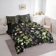 thumbnail image 2 of Erosebridal Chic Garden Flower Bedding Comforter Set for Girls, Green Leaf Queen Bedding Sets, Black Reversible, 7 Pieces, 2 of 5