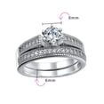 thumbnail image 4 of Bling Jewelry Womens Vintage Style Cocktail Statement Ring: 1.5CT Round Solitaire CZ Pave Band Set, 4 of 5