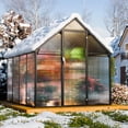 thumbnail image 3 of CDCASA 8.2x6.2 FT Quick Setup Polycarbonate Greenhouse with Roof Vent, Large Aluminum Walk-in Green House for Outdoor Garden Backyard, Black (8.2x6.2 FT,Black), 3 of 9