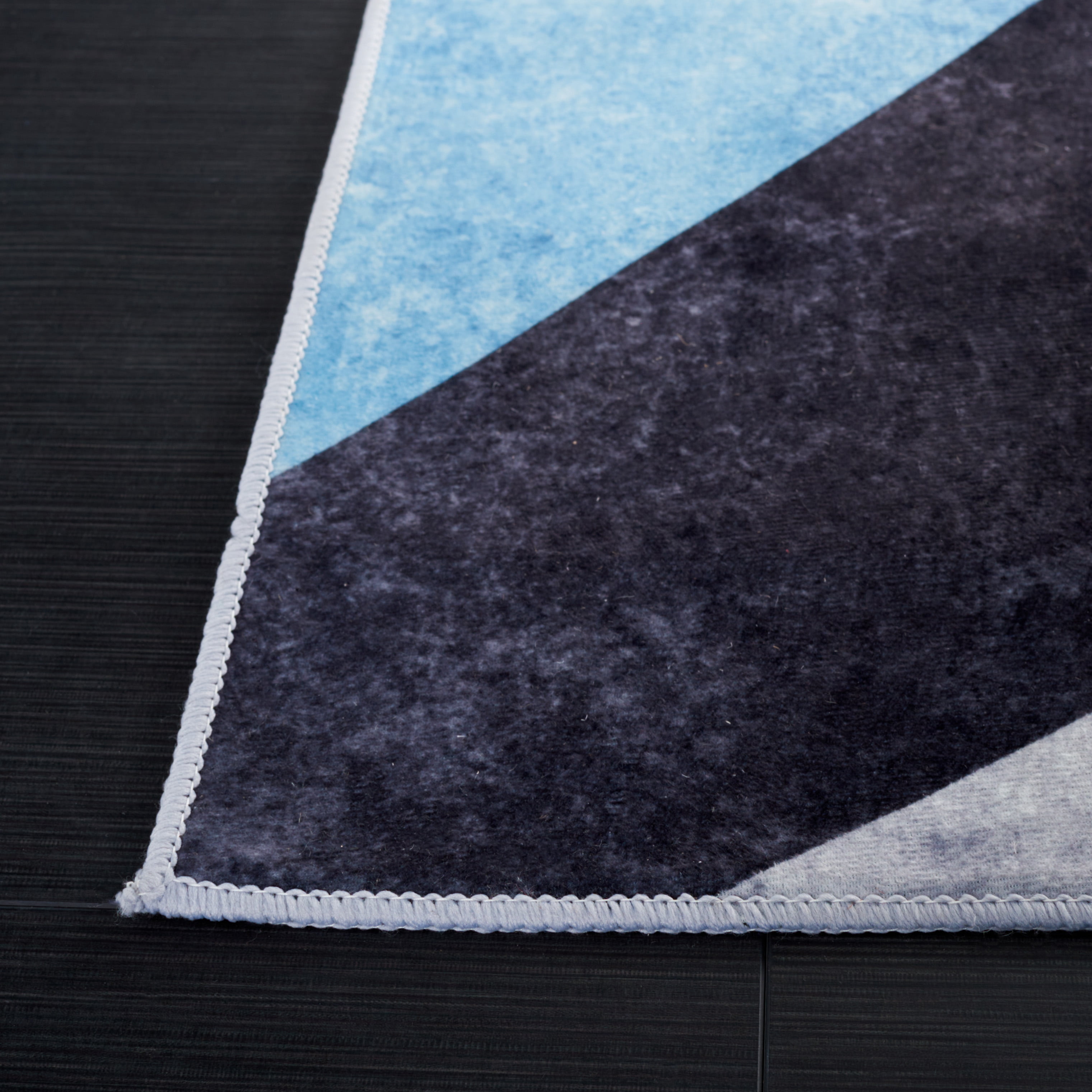 SAFAVIEH Tacoma Sophia Abstract Machine Washable Area Rug, Dark Grey/Turquoise, 10' x 14'