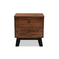 thumbnail image 4 of Baxton Studio Calla Modern and Contemporary Brown and Black Oak Finished 2-Drawer Wood Nightstand, 4 of 9