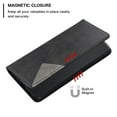 thumbnail image 5 of Case for iPhone 16 Plus,Rhombus Pattern Flip Wallet Leather Case with Card Holder Magnetic Closure Shockproof Kickstand Protective Phone Cases Cover,Black,For iPhone 16 Plus, 5 of 10