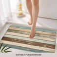 thumbnail image 6 of Farmhouse Teal Brown Doormat Outdoor Entrance 20"x31.5", Country Ombre Wooden Absorb Moisture Dirt Door Mats, Non-Slip Rubber Backing Floor Mats Indoor, Low-Profile Front Door Rugs, 6 of 9