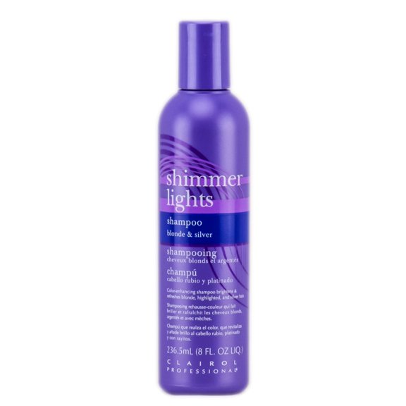 Size : 8 oz , Clairol Shimmer Lights Shampoo - blonde & silver , Hair Scalp Head - Pack of 3 w/ SLEEKSHOP Teasing Comb