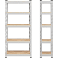 thumbnail image 5 of Alden Design 5-Shelf Boltless & Adjustable Steel Storage Shelf Unit, Silver, Holds up to 330 lb Per Shelf, 5 of 6