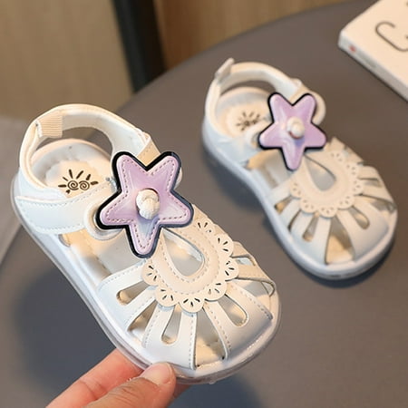 

NECHOLOGY Baby Sandal Size 4 Baby Sandals Fashion Flat Soft Walking Shoes Soft Bottom Baby Walking Toddler Girl Sandals Leather White 2 Years