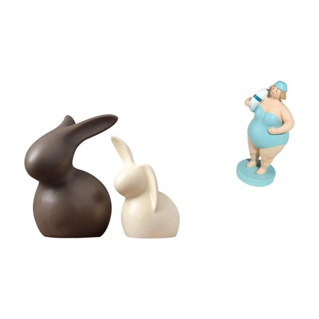 Estatua de cerámica para mujer en traje de baño, escultura de mujer playera, muñeca de resina, adorno de mesa, material creativo, adecuado para sala d