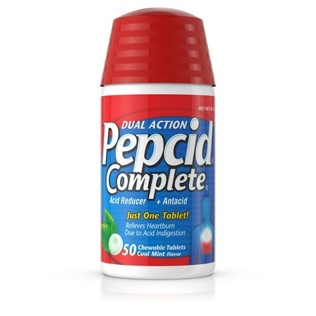 Pepcid Complete Heartburn Relief & Prevention Tablets, Mint Flavored, 50
