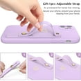 thumbnail image 4 of iPhone 11 Case, iPhone 11 Liquid Silicone Phone Case with Extra Adjustable Wristband Kickstand Soft Silicone Love Heart Phone Case with Wrist Strap for iPhone 11, Light Purple, 4 of 16