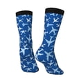 thumbnail image 5 of Uemuo Airplanes in the Sky Pattern Women's Crew Socks, Soft Durable Breathable Moisture-Wicking with Odor Control Cotton socks, 5 of 9