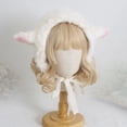 thumbnail image 4 of Yokua Daily White Color Hat Lovely Sheep Ear Shape Hat for Late Autumn Winter Wear, 4 of 8