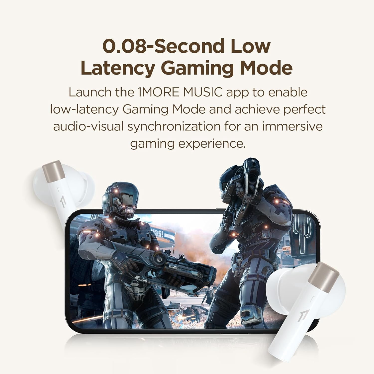1MORE Q30 Wireless In-Ear Earbuds Headphones with Mic, Spatial Audio, ANC, White
