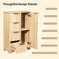 thumbnail image 6 of Ktaxon Modern Bathroom Floor Cabinet, Fluted Storage Cupboard with 4 Drawers & 1 Door, Freestanding Wooden Organizer for Bathroom, Living Room, Wood, 6 of 8