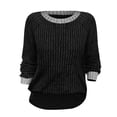 thumbnail image 6 of Gkeoshab Sweater Dress Women's Oversized Sweaters 2025 Fall Outfits Trendy Crewneck Knit Fashion Pullover Tops Black XXL, 6 of 6