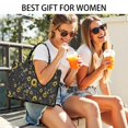 thumbnail image 5 of Large Capacity Tote Bag,Black Yellow Star Sunflower Pattern Handbag Fashion Luxury Tote Bag,15.7"x13"x 5.1" Inches,Laptop Compatible, 5 of 6
