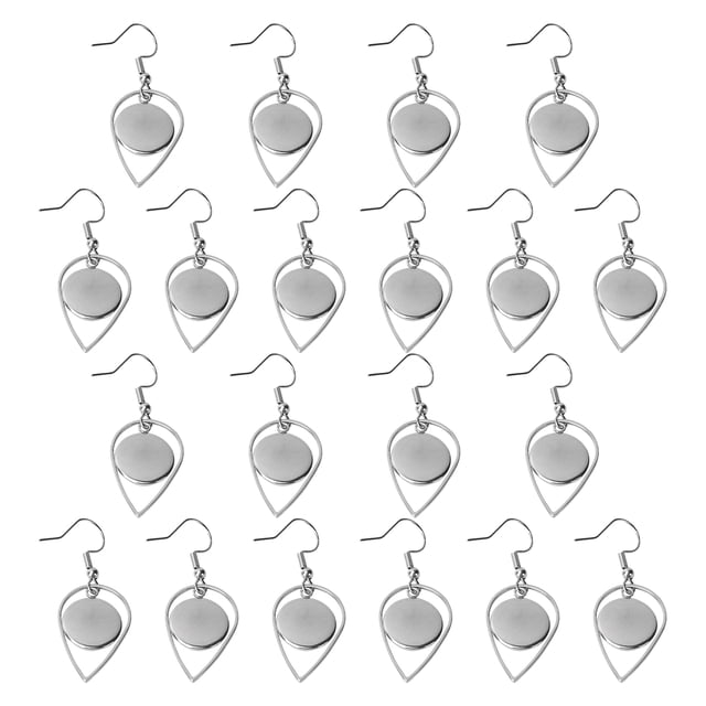 Materiales para manualidades de bricolaje Bling Bling 20 piezas de biseles en blanco para aretes