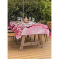 thumbnail image 2 of Outdoor Tablecloth with Umbrella Hole and Zipper, Valentine's Day Rectangle Table Cloth 52x70 Inch Waterproof Tablecloth, Watercolor Gnomes Roses Love Romantic Picnic Table Cover for Patio Camping, 2 of 7